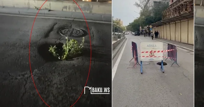 Nərimanovda yolda çökmə AAYDA hərəkətə keçdi