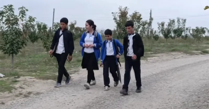Dərsə getmək üçün hər gün kilometrlərlə yol yeriyirlər Video