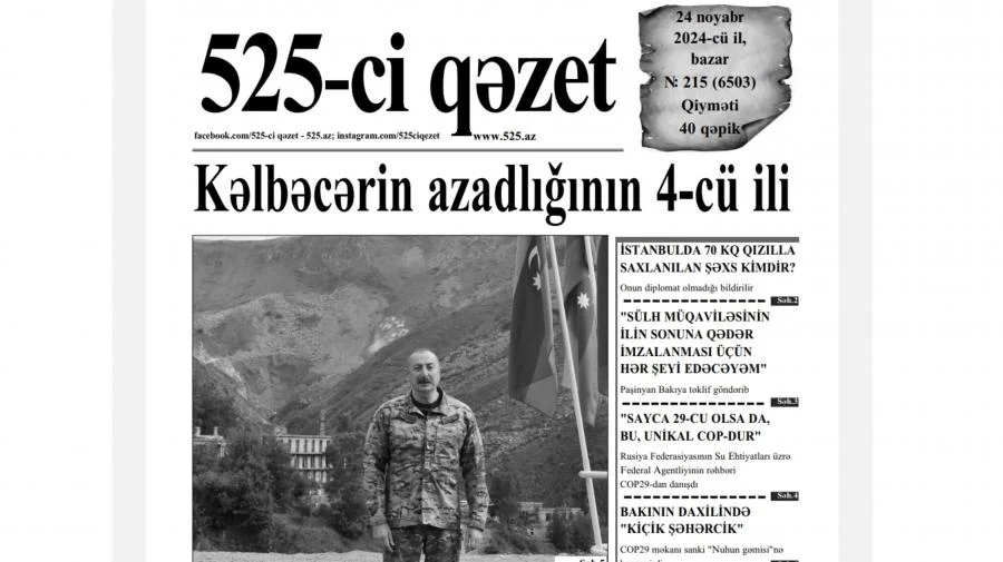 525ci qəzet “525ci qəzet”in 24 noyabr sayında nələr var? ANONS