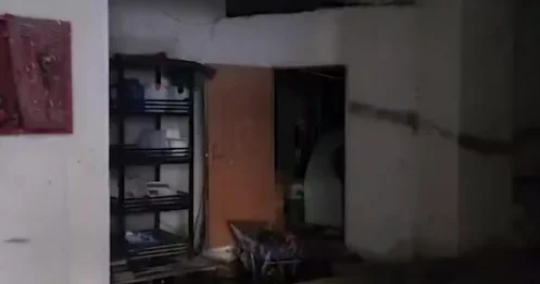 Видео с места, где начался сильный пожар в Ясамальском районе