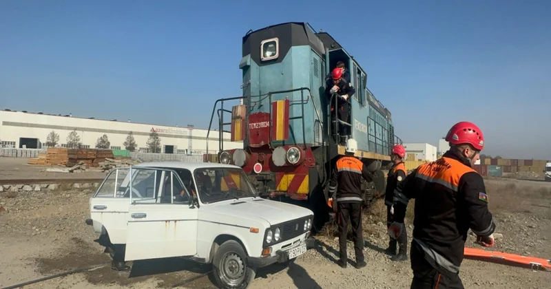 FHN Gəncədə dəmiryolu qəzalarında xilasetmə əməliyyatına dair təlim keçirib
