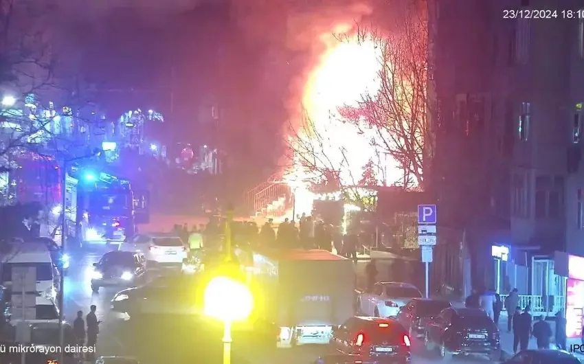 Bakıda yanğınla əlaqədar bağlanan yol açıldı YENİLƏNİB+FOTO