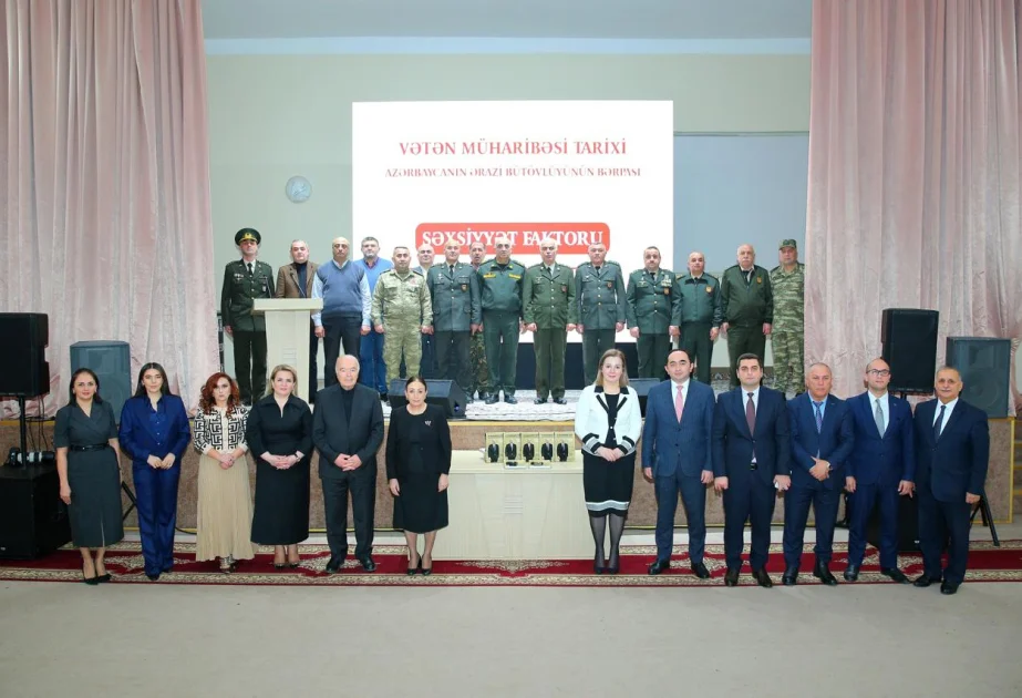 Binəqədi rayonunda “Vətən müharibəsinin tarixi. Azərbaycanın ərazi bütövlüyünün bərpası: Şəxsiyyət faktoru” kitabının təqdimatı keçirilib AZƏRTAC