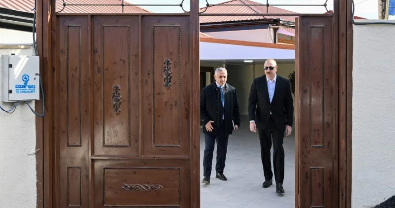 Prezident Kərkicahan sakininin evində oldu FOTOLAR