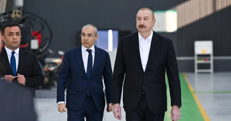 Prezident Ağdamda metal elektrik dirəklərinin istehsalı müəssisəsinin açılışında FOTOLAR