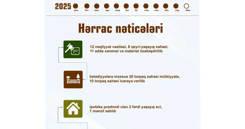 Naxçıvanda bu ilin 11 ayında 67 hərrac keçirilib