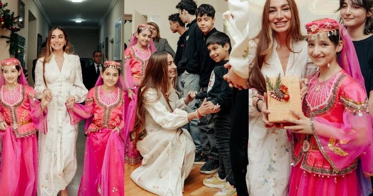 Arzu Əliyevanın uşaqlarla bayram sevinci Fotolar