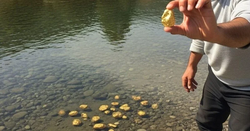 Dibi qızıl dolu çay tapıldı: İnsanlar bu bölgəyə axın edir