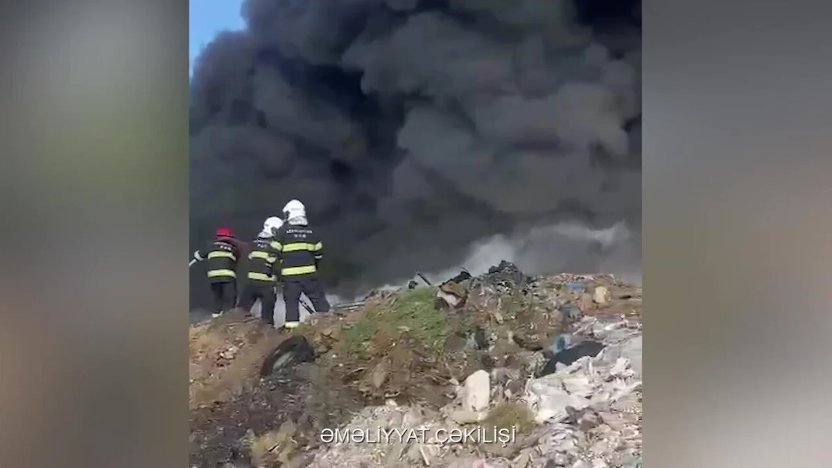 Пожар на открытой местности в Баку ВИДЕО