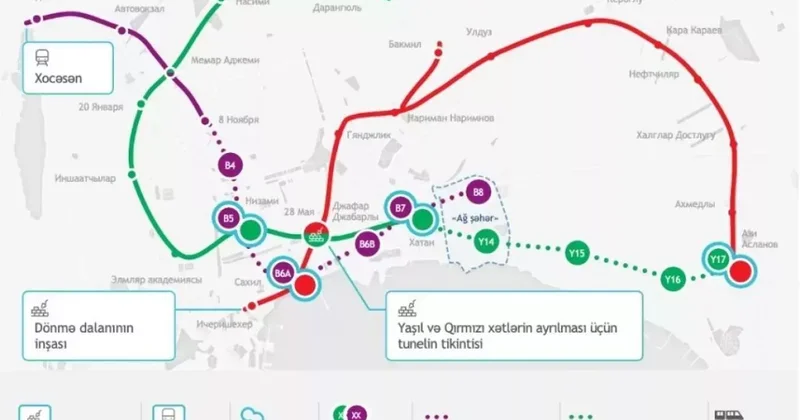 Bakı metrosunun 10 yeni stansiyası harada yerləşəcək? XƏRİTƏ