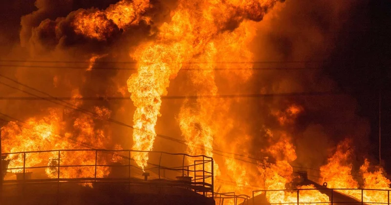 Российскую нефтебазу не могут потушить