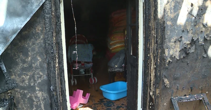 Şəki sakininin 6 otaqlı evi əşyaları ilə birgə yandı FOTO