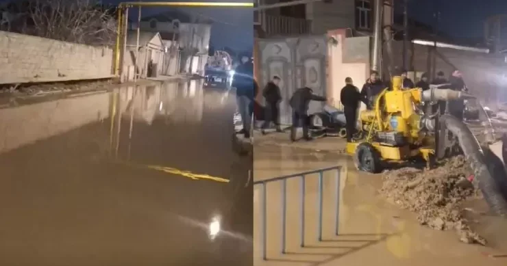 4 gündən sonra Zabratdakı su xətti təmir olundu VİDEO