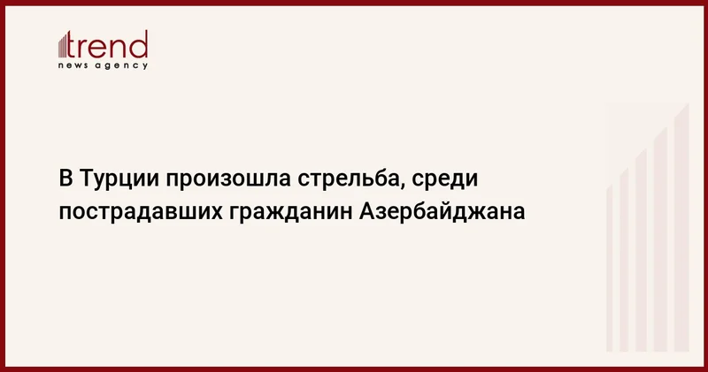 В Турции произошла стрельба, среди пострадавших гражданин Азербайджана