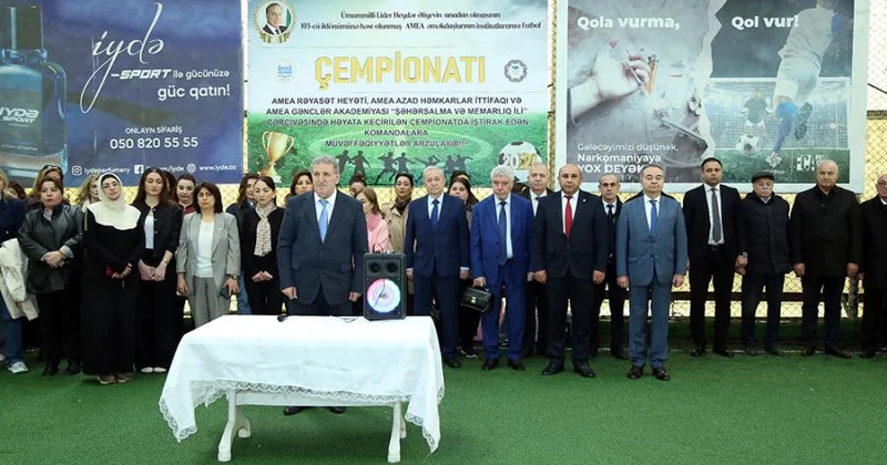 AMEA da Heydər Əliyevin anadan olmasının 103 cü ildönümünə həsr edilən futbol çempionatının açılışı olub