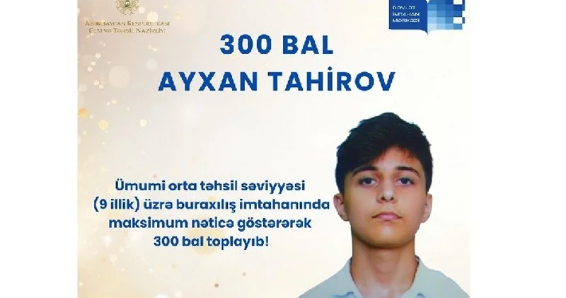 Səttar Bəhlulzadə adına XDTG nin 9 cu sinif şagirdi maksimum nəticə göstərdi