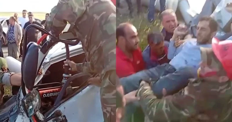 Qobustanda ağır yol qəzası: Yük və minik avtomobilləri toqquşdu Yaralı var