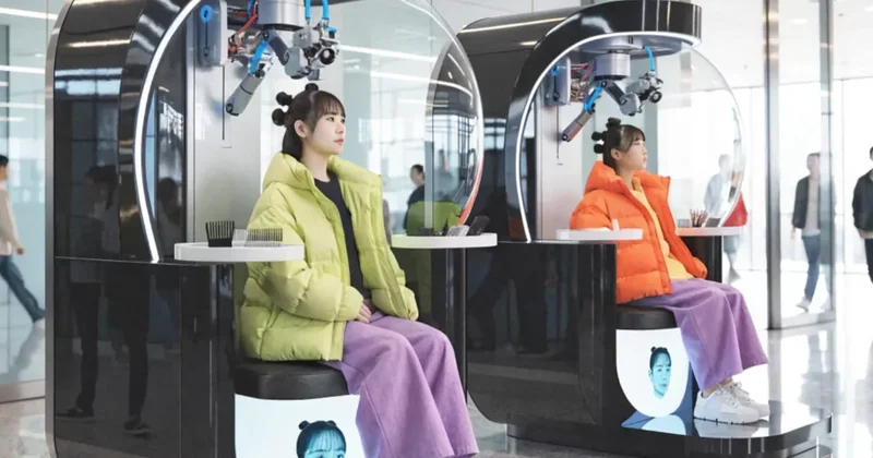 “Çində 3D üz skanı ilə işləyən robot bərbərlər ortaya çıxdı“ Yeni texnologiya