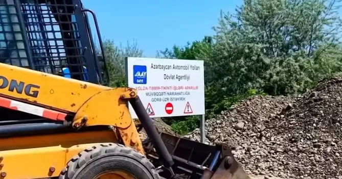 Bu yolda bərpa işlərinə başlanılıb