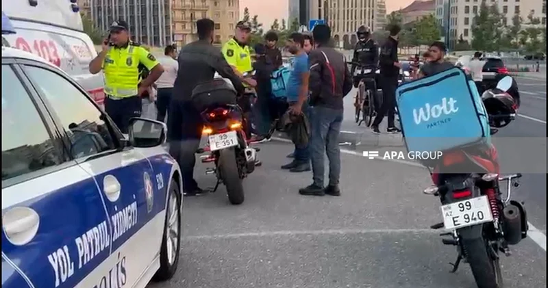 Bakıda motosiklet velosipedlə toqquşub FOTO