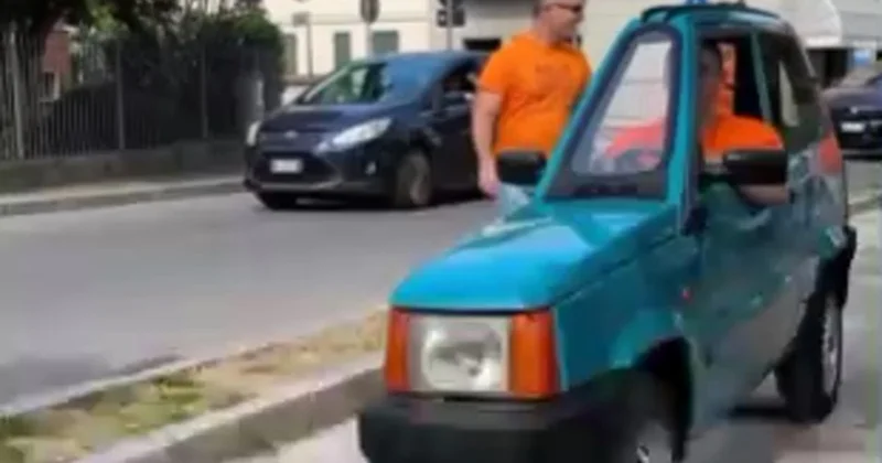 İtaliyada dünyanın ən ensiz avtomobili görüntüləndi