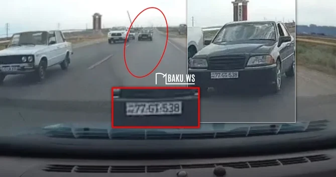 Bakıda maşını yolun əks istiqamətində sürdü ANBAAN VİDEO