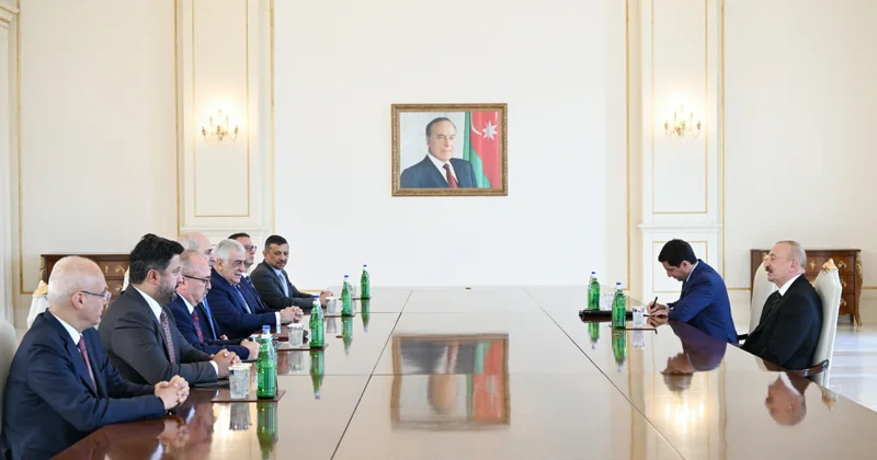 Prezident İlham Əliyev Türkiyə Böyük Millət Məclisi sədrinin rəhbərlik etdiyi nümayəndə heyətini qəbul edib FOTOLAR