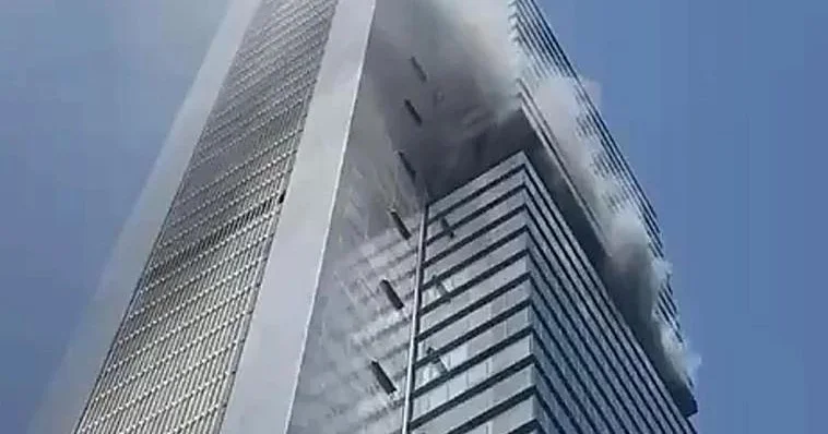 Madriddə göydələndə partlayış