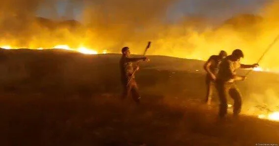 В Агдаме снова начался пожар
