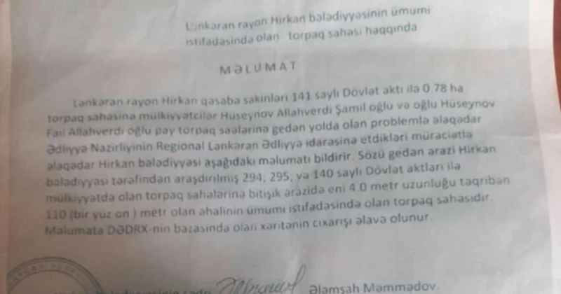 Lənkəranda yol və meşə zolağı zəbt olunub