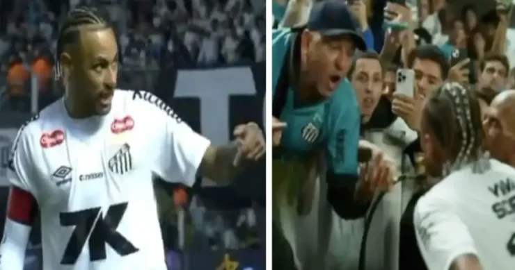 Neymar oyun zamanı “Santos”un azarkeşi ilə mübahisə etdi: Komanda düşmə zonasındadır