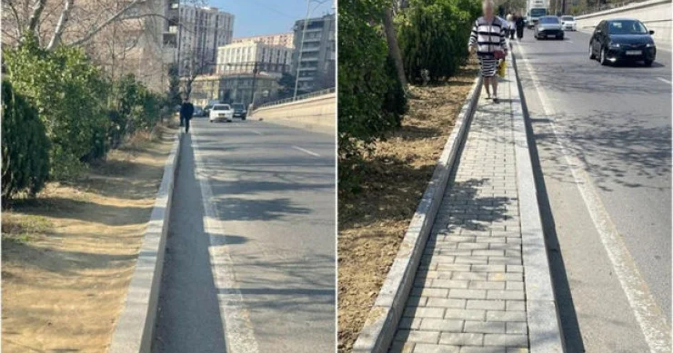 Nərimanovda səkini icazəsiz sökdülər