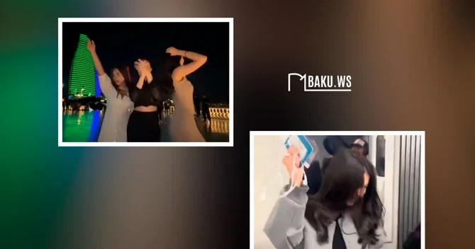 Qazaxıstanlı qızların Bakıdakı görüntüləri viral oldu