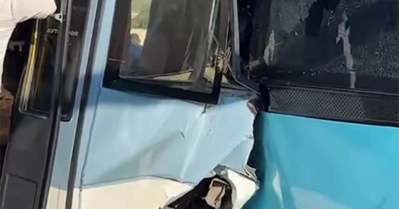 Binədə iki avtobus toqquşdu Xəsarət alanlar var Video
