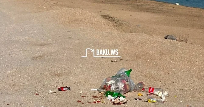 İstirahətə gələnlər Bilgəhdə pulsuz çimərliyi zibil poliqonu na çevirdilər