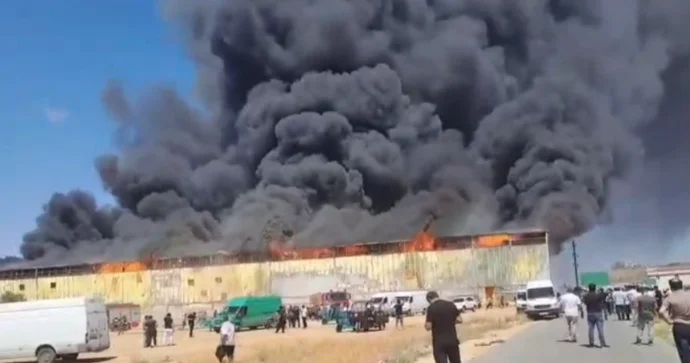“Sədərək”də yanğın Polis hadisə yerinə cəlb edildi FOTO VİDEO