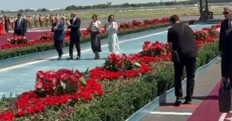 Prezidentlə xanımını alqışlarla qarşıladılar Video Yenilənir