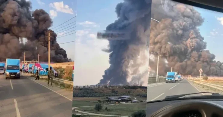 UKRAYNA PUA ları DAĞISTANI DA VURDU “Ozon” un ən böyük anbarlarından biri yanır + VİDEO