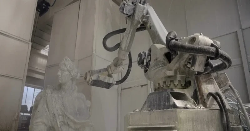 Sənət dünyasında mübahisə Heykəl yonan robotlarla bağlı