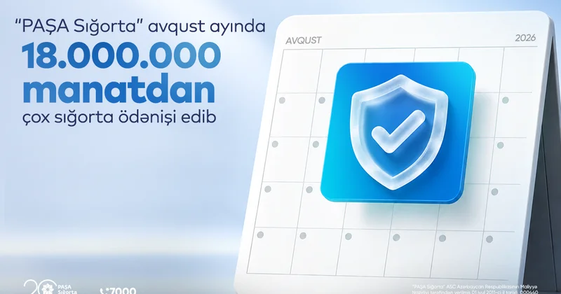 “PAŞA Sığorta” avqust ayında 18 milyon manatdan çox sığorta ödənişi edib