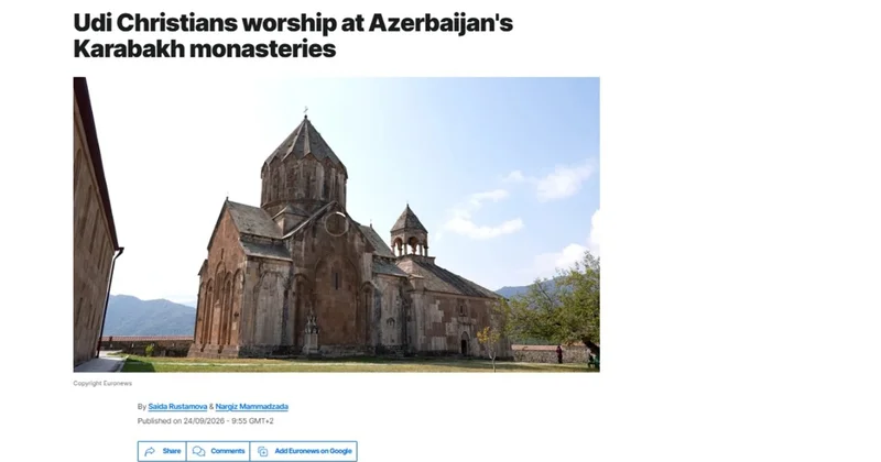 “Euronews” Alban Udi xristianlarının Qarabağda Gəncəsər Monastırına ziyarətindən videoçarx yayımlayıb