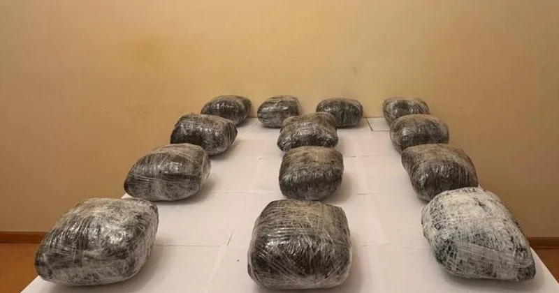 İrandan gətirilən 14 kq narkotik aşkarlanıb, 2 nəfər tutulub FOTO