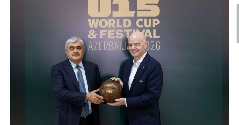 İnfantino Samir Şərifov və Rövşən Nəcəf bir arada Foto