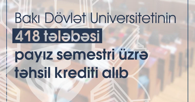 BDU nun 418 tələbəsi payız semestri üzrə təhsil krediti alıb