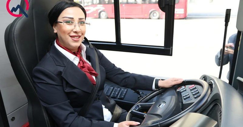Bu gündən avtobuslarda onları görəcəyik Qadın sürücülər işə başlayır Fotolar