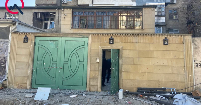 Partlayışda yaxınlıqdakı tikililərə də ziyan dəydi Fotolar