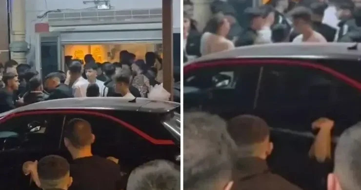 Toyda dava çıxdı, təpik yumruq kameralara düşdü VİDEO