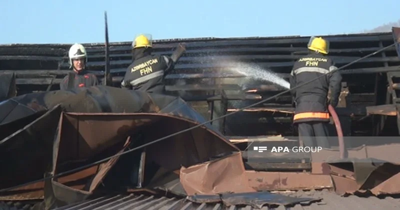 Zaqatalada 5 ailənin yaşadığı binada yanğın olub FOTO