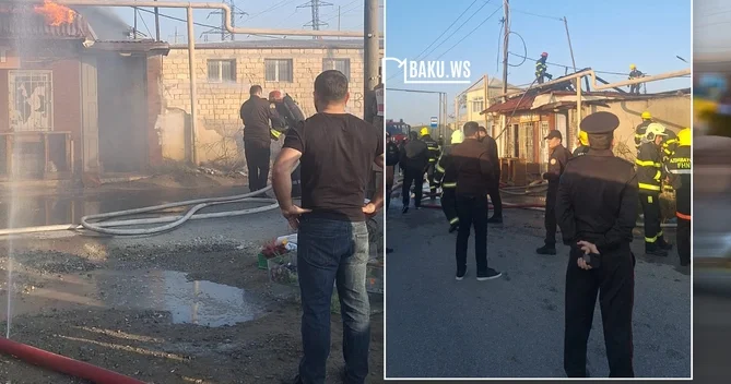 Bakıda market YANIB