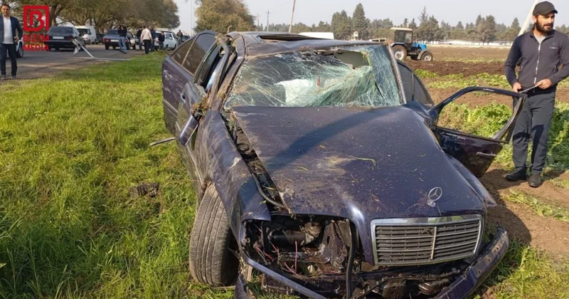 Cəlilabadda avtomobil elektrik dirəyinə çırpıldı Sürücü agır yaralandı FOTO/VİDEO